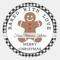 Black Plaid Baked With Love Christmas Cookies