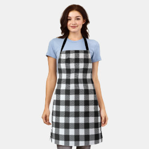 Black Plaid Buffalo Check Pattern Apron