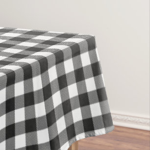 Black Plaid Buffalo Check Pattern Tablecloth