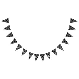 Black Plaid Congratulations Bunting Banner