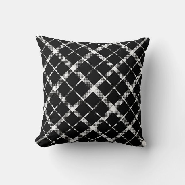 Black Plaid Cushion (Front)