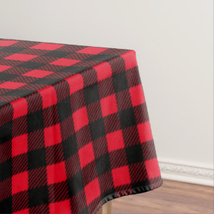 Black Plaid Custom Table Cloth