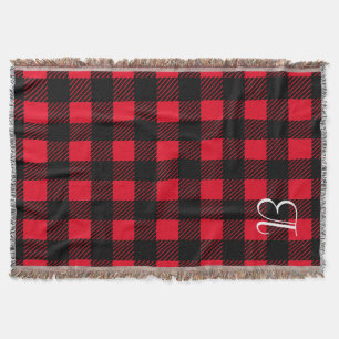 Black Plaid Custom Throw Blanket