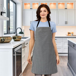 Black Plaid Pattern Apron