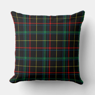 Black Plaid Tartan Pattern Cushion