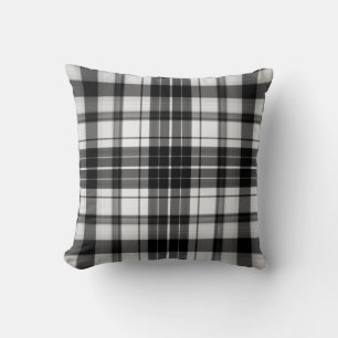 Black Plaid Throw Pillow