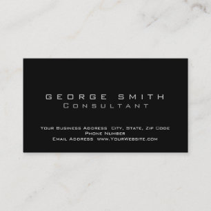 Black Plain Consultant Standard Business Card