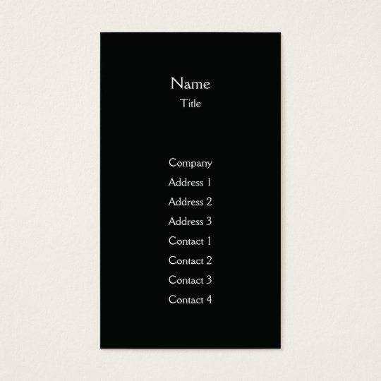 Black Plain Vertical - Business Business Card