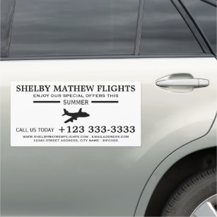 Black Plane Icon, Airline Advertising Car Magnet