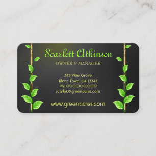 Black Plant Nursery Business Cards Template