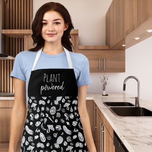 Black Plant Powered Vegan Apron (Creator Uploaded)