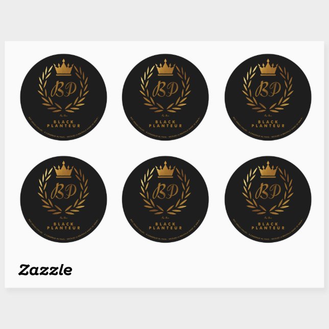 BLACK PLANTEUR 3 CLASSIC ROUND STICKER (Sheet)