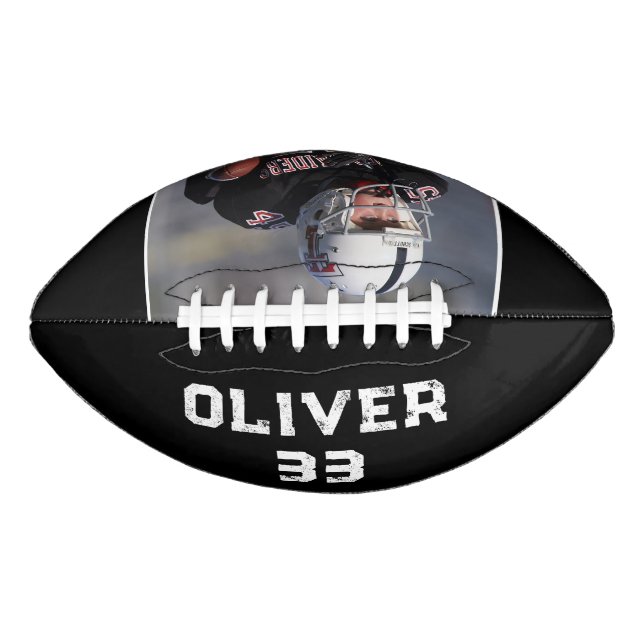 Black Player Name Number Photo Keepsake American Football (Front)