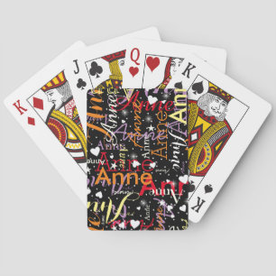 Black Playing Cards with Name for a Girl