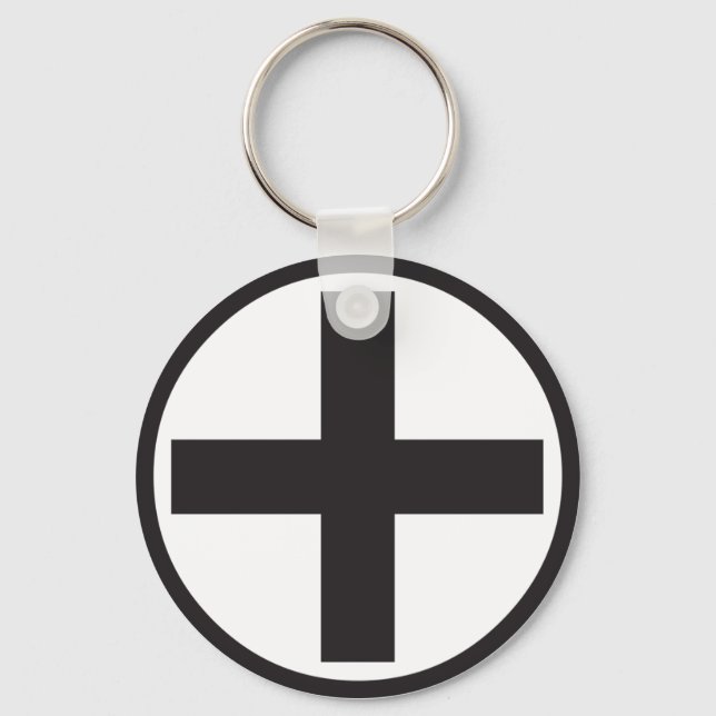 Black Plus Sign Keychain (Front)