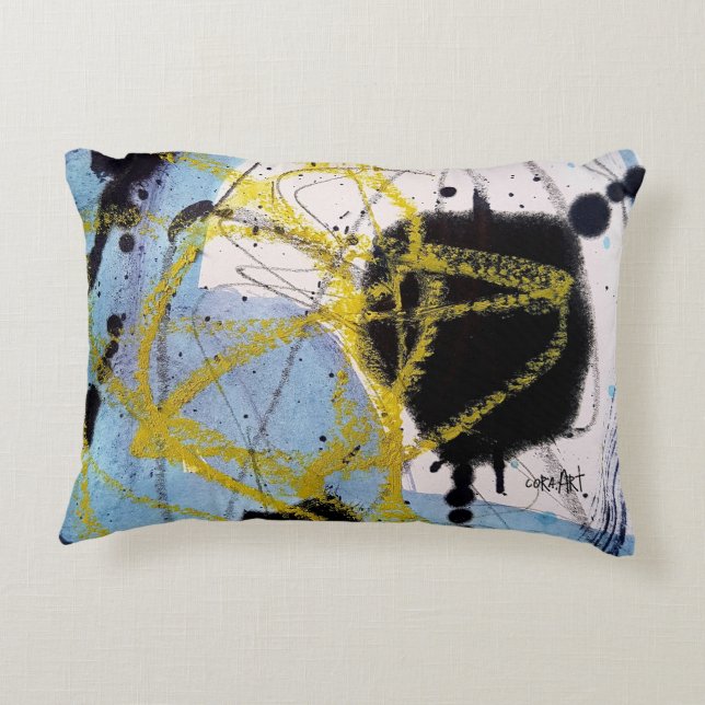Black Point, Abstract Art Decorative Cushion (Back)