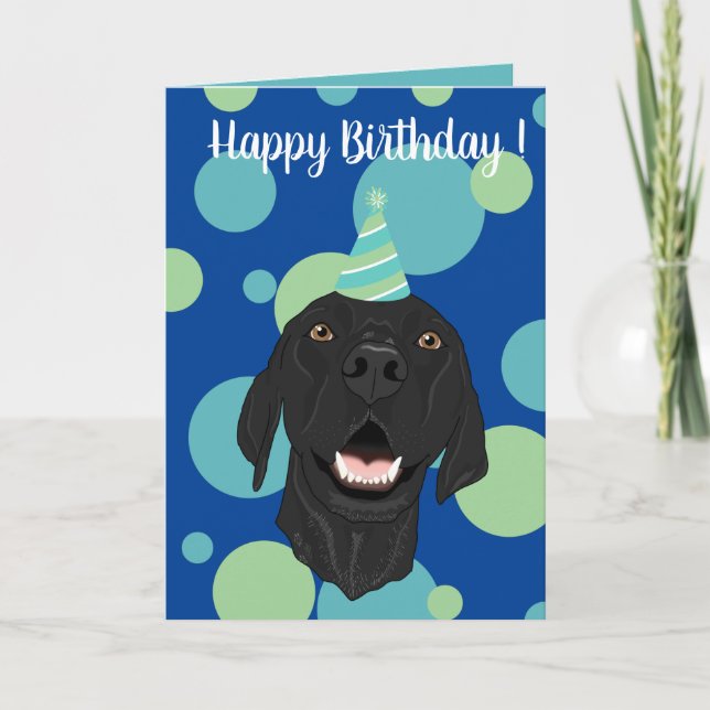 Black Pointer Puppy Birthday   Holiday Card (Front)