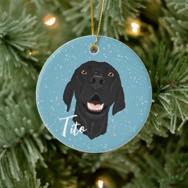 Black Pointer Puppy Ceramic Tree Decoration (Tree)