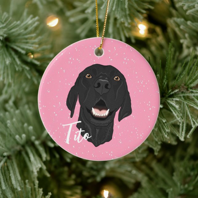 Black Pointer Puppy Ceramic Tree Decoration (Tree)