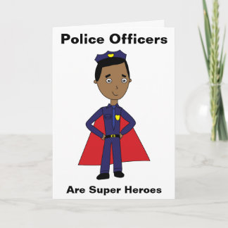 Black Police Officers Are Super Heroes Thank You Card