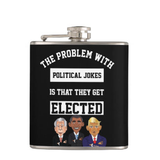 Black Political Jokes Get Elected W. Trump Hip Flask