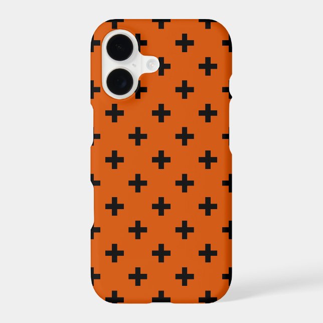 Black polka crosses on orange (Back)