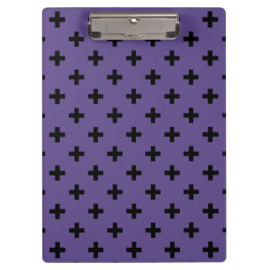 Black polka crosses on ultra violet clipboard
