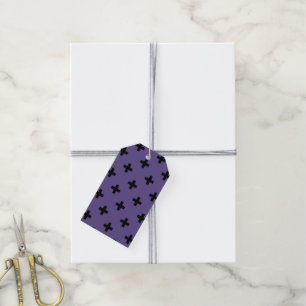 Black polka crosses on ultra violet gift tags