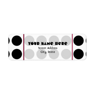 Black Polka Dot Address Label