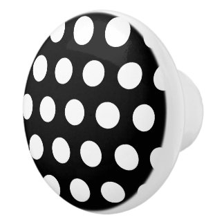 Black Polka Dot Ceramic Knobs