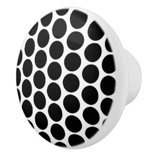 Black Polka Dot Design Ceramic Knob