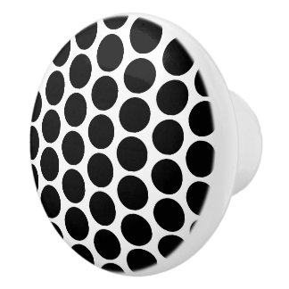 Black Polka Dot Design Ceramic Knob