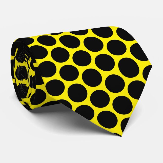 Black Polka Dot Design Tie (Rolled)