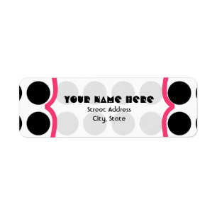 Black Polka Dot Fancy Address Label