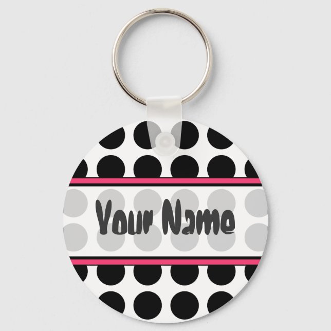 Black Polka Dot Keychain (Front)