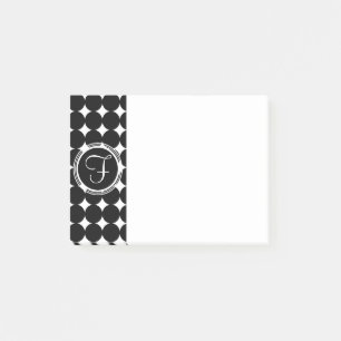 Black Polka Dot Monogram Post-it Notes