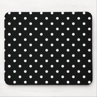 black polka dot mouse mat