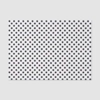 Black Polka Dot on White Tissue Paper