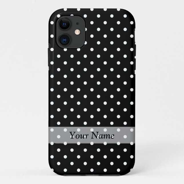 Black  polka dot pattern Case-Mate iPhone case (Back)