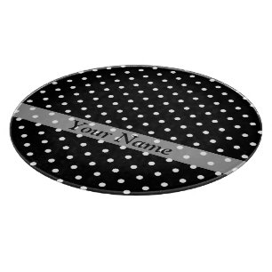 Black polka dot pattern cutting board