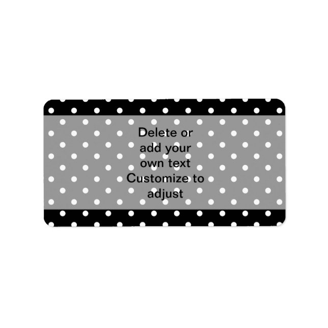 Black  polka dot pattern label (Front)