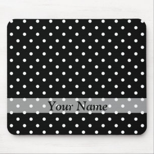 Black  polka dot pattern mouse mat