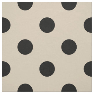 Black Polka Dot Pattern - Tan Fabric