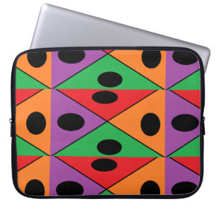 Black polka dot patterned laptop sleeve