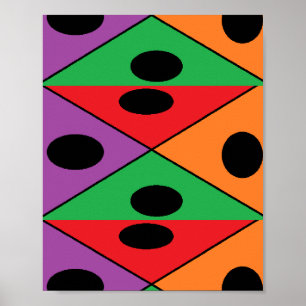Black polka dot patterned poster