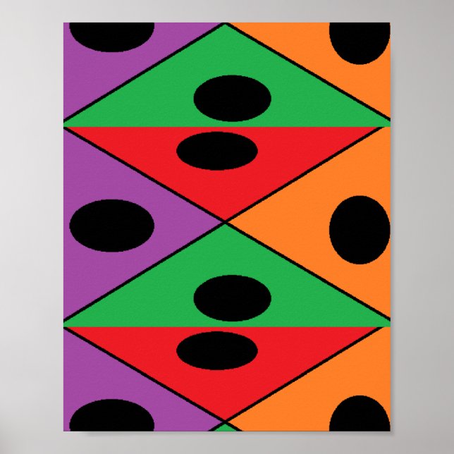 Black polka dot patterned poster (Front)