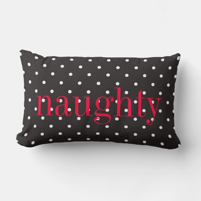 Black Polka Dot Reversible Emotion Pillow (Front)