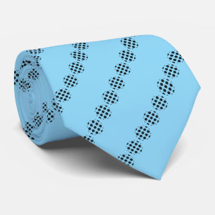 Black Polka Dot Screen Circles Pattern On Blue Tie