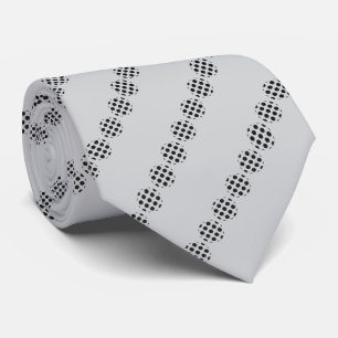 Black Polka Dot Screen Circles Pattern On Gray Tie
