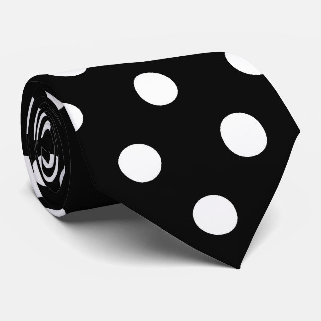 Black polka dot tie (Rolled)